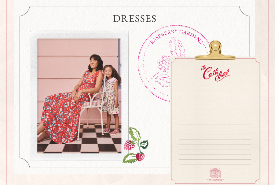Cath Kidston Red Shirred Midi Dress