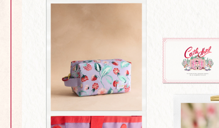 Cath Kidston Lilac Purple Raspberry Print Travel Pouch