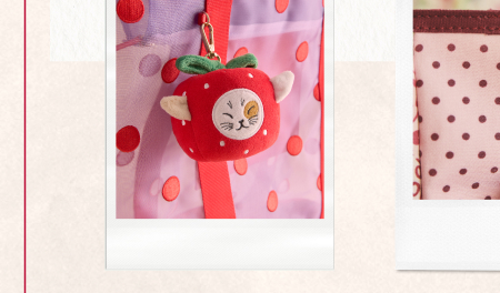 Cath Kidston Red Apple Cat Clip On Plushie Bag