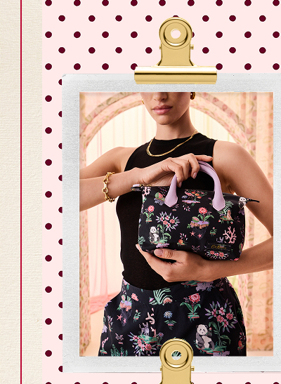 Cath Kidston Black Floral Mini Tote Cross-Body Bag