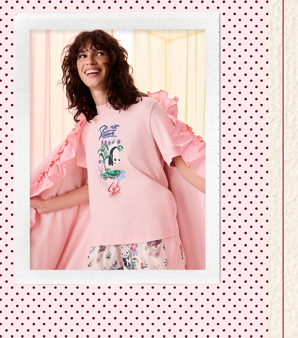 Cath Kidston Pink Cotton Panda Print Pyjama Set