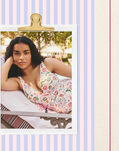Cath Kidston Ecru Flamingo Print Plunge Swimsuit