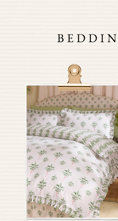 Cath Kidston Green Cath Crest Floral Frill 100% Cotton Duvet Cover and Pillowcase Set