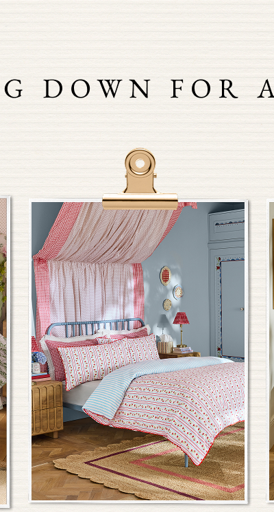 Cath Kidston Red/Blue Treasure Stripe Ric Rac Trim 100% Cotton Duvet Cover and Pillowcase Set