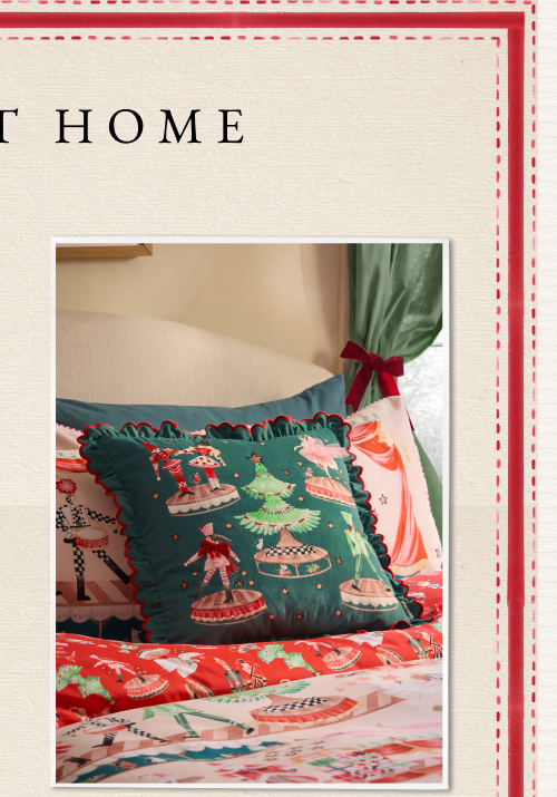 Cath Kidston Green Christmas Nutcracker Cushion