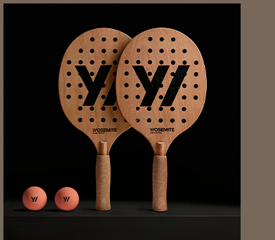 Y/OSEMITE PRINTED TEAK PADDLEBALL SET