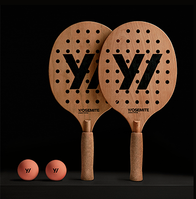 Y/OSEMITE PRINTED TEAK PADDLEBALL SET