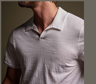 LINEN BLEND CONTRAST POLO