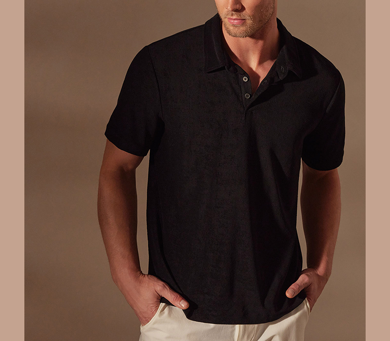 COTTON TERRY SHORT SLEEVE POLO