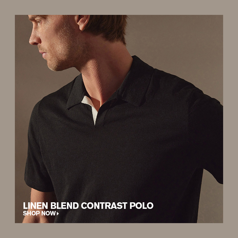 LINEN BLEND CONTRAST POLO