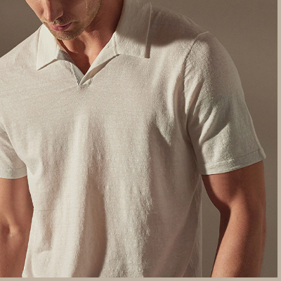 LINEN BLEND CONTRAST POLO