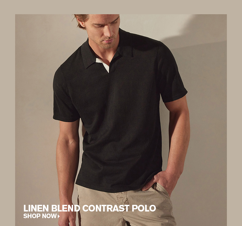 LINEN BLEND CONTRAST POLO