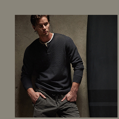 THERMAL KNIT HENLEY