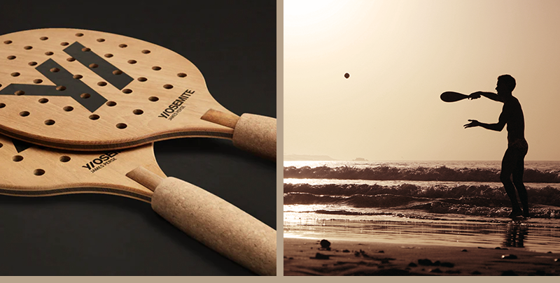 Y/OSEMITE ETCHED TEAK PADDLEBALL SET