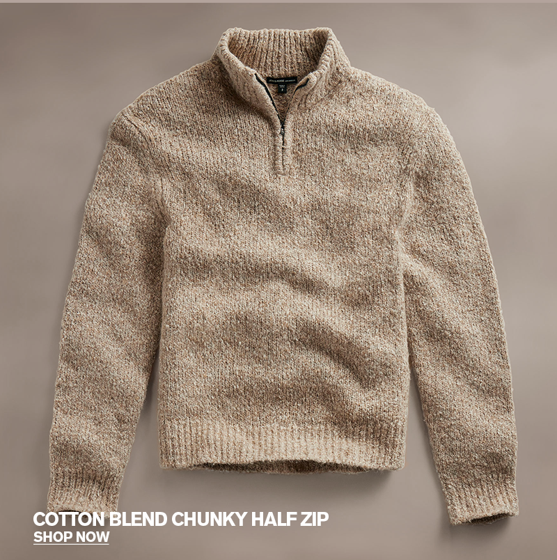 Cotton Wool Blend Chunky Half Zip