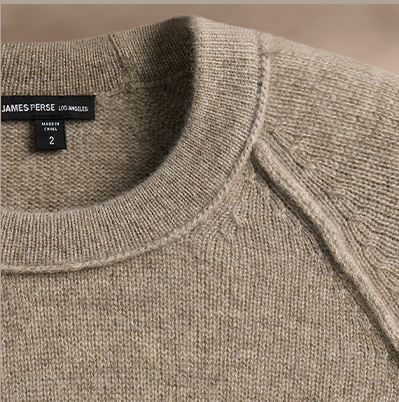 Recycled Cashmere Raglan Crew