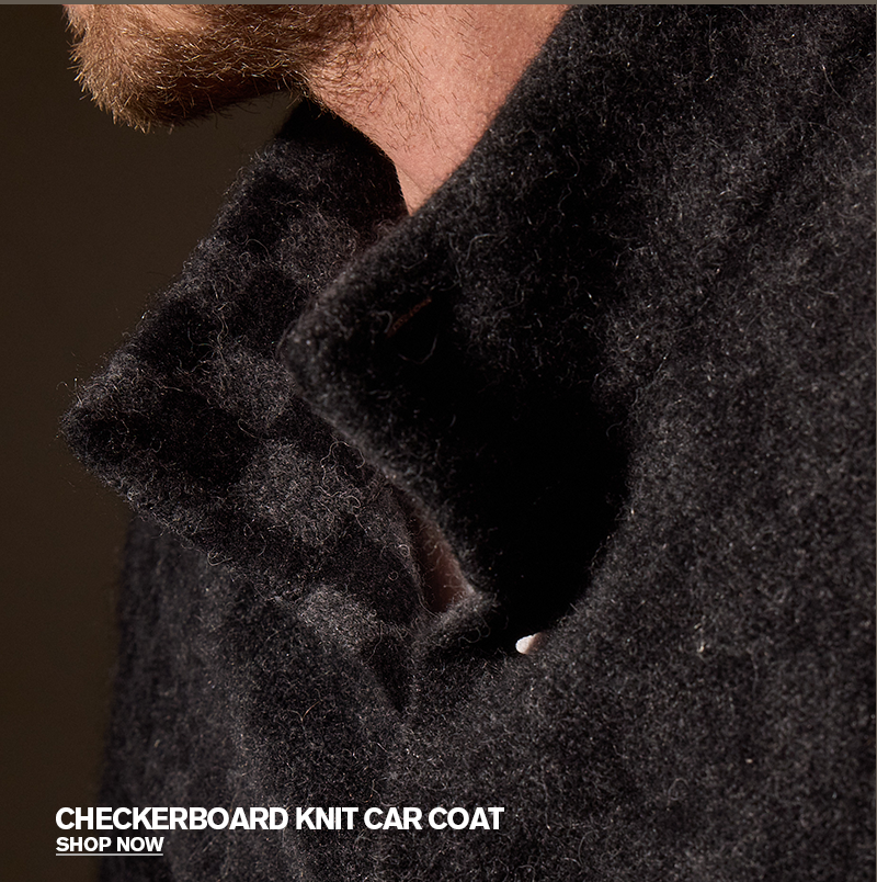 Interior Check Knit Car Coat