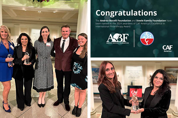 The Andrea Bocelli Foundation has been recognized for its “excellence in international philanthropy”