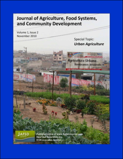 Cover of the special JAFSCD issue on Indigenous food sovereignty