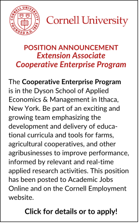 Position ad for Cornell Extension Associate