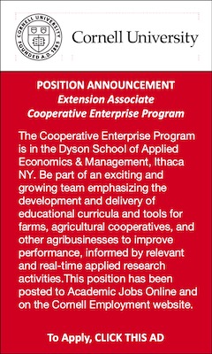 Cornell University position announcement: Extension associate cooperative enterprise program
