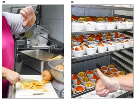 School lunch staff and students enjoy the new school lunch menu created to meet the new standards at the Yorkshire Elementary School in Manassas, VA on Friday, Sept. 7, 2012. USDA photo by Lance Cheung.