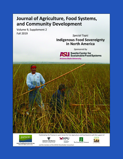 Cover of the special JAFSCD issue on Indigenous food sovereignty