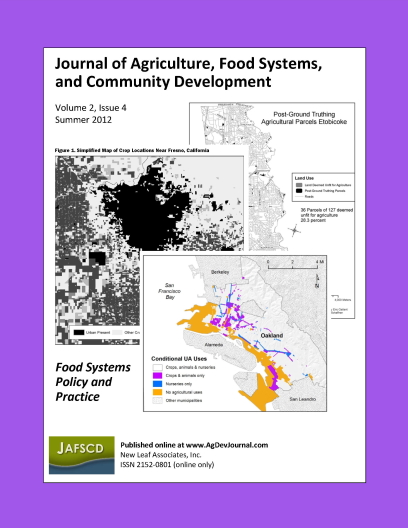 Cover of JAFSCD summer 2012 issue (volume 2, issue 4)