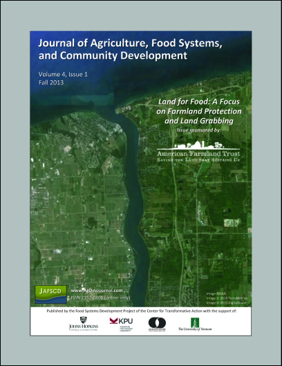 Cover of the winter 2013 issue of JAFSCD