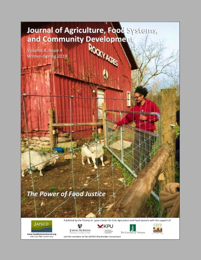 Cover of the winter-spring 2019 issue of JAFSCD