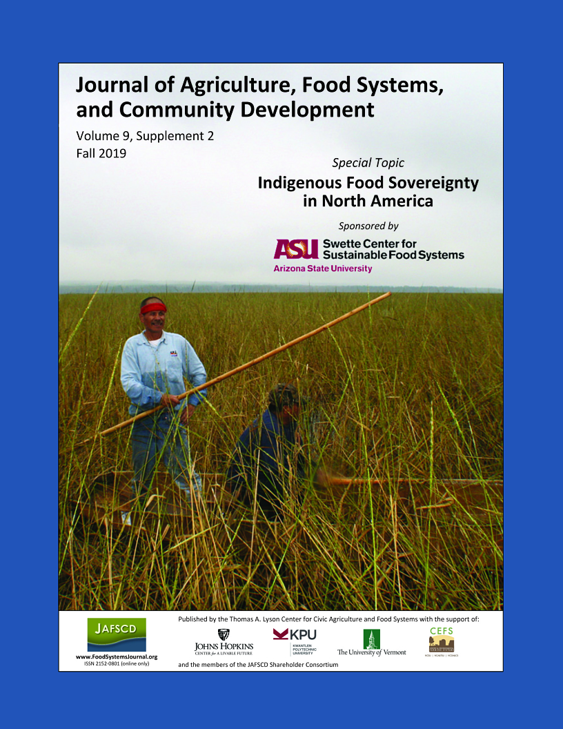 Cover of the special JAFSCD issue on Indigenous food sovereignty