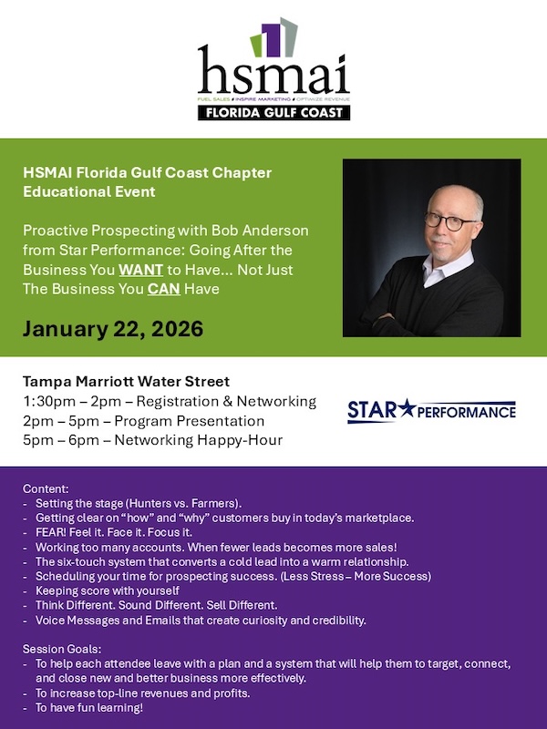 HSMAI Educational Event on Jan. 26 at the Tampa Marriott Water Street