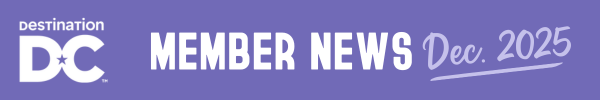 A Washington DC logo alongside stylized text reading 'Member News' on a dark purple background.