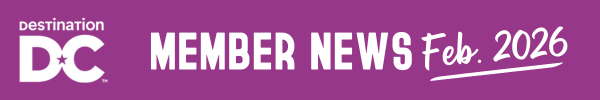 A Washington DC logo alongside stylized text reading 'Member News' on a dark purple background.