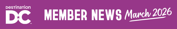A Washington DC logo alongside stylized text reading 'Member News' on a dark purple background.