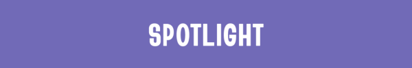 Stylized text reading 'Spotlight' on a purple background.