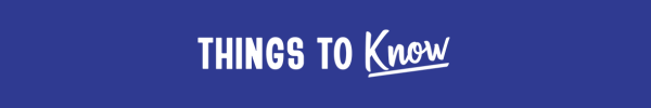Stylized text reading 'Things to Know' on a dark purple background.
