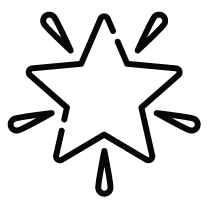 An icon of a shining star. 