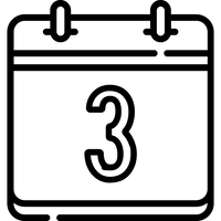 An icon of a calendar with the number 3.