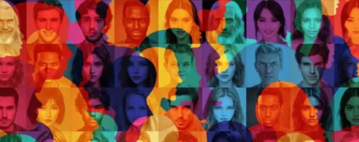 Photomontage de personnes aux caractéristiques diverses