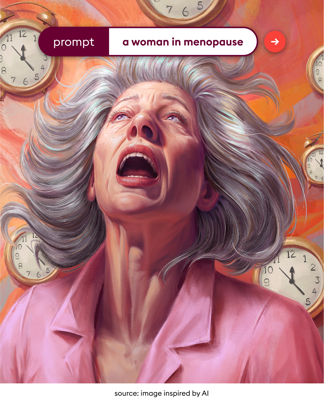 prompt: a woman in menopause