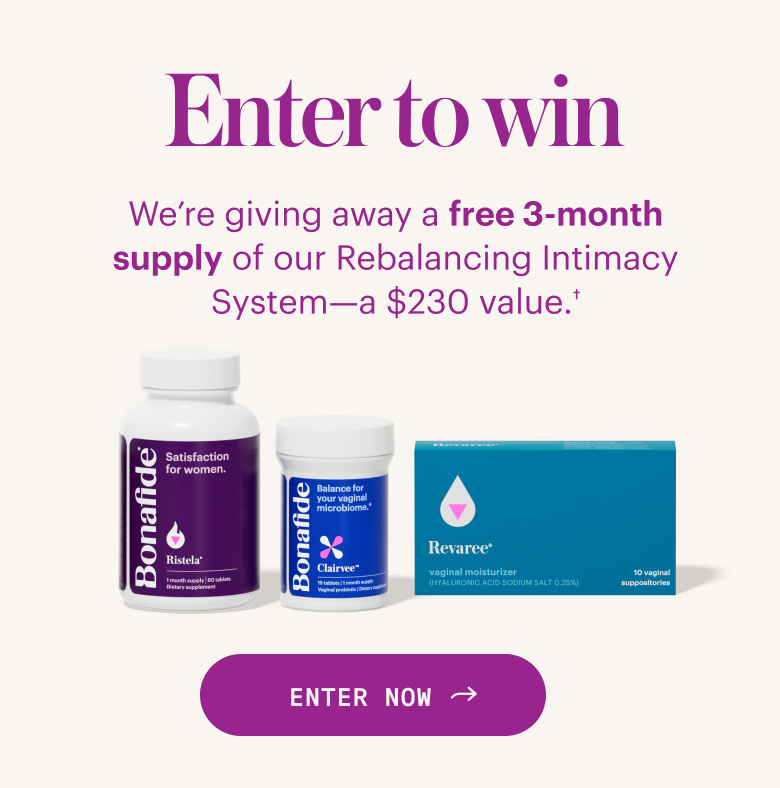 Enter to win a free 3-month supply of our Rebalancing Intimacy System