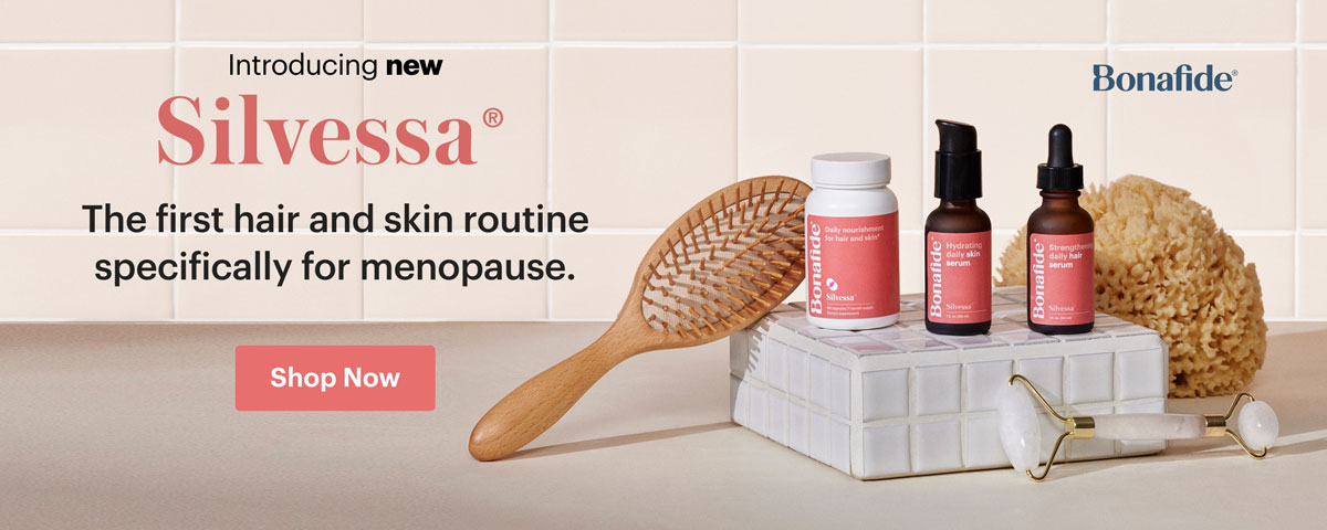 Introducing new Silvessa - the first hair and skin routine specifically for menopause. SHOP NOW