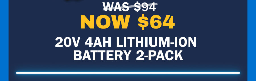 20V 2.0Ah Lithium-Ion Battery 2-Pack - HPB22 Was $94 NOW $64