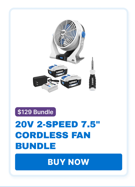 20V 2-Speed 7.5'' Cordless Fan Bundle. Buy now!