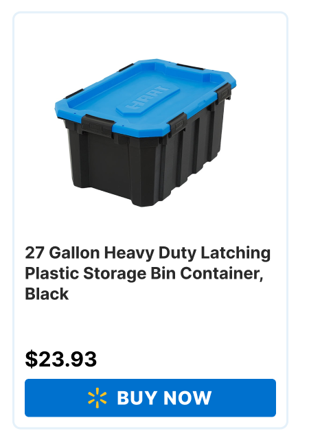 27 Gallon Heavy Duty Latching Plastic Storage Bin Container, Black, - $@#.93