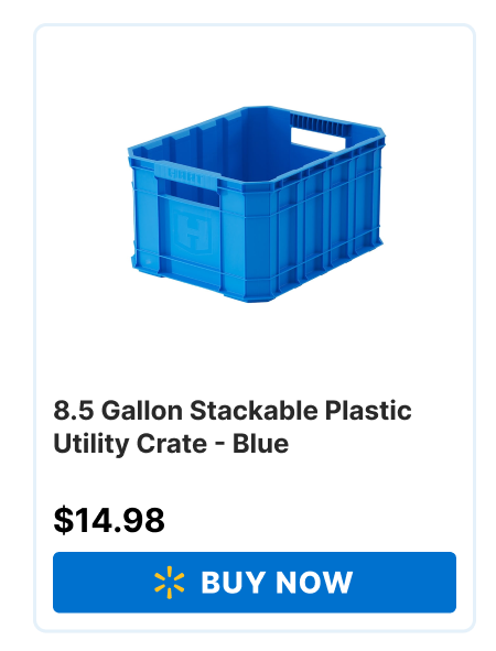 8.5 Gallon Stackable Plastic Utility Crate - Blue - $14.98 - BUY NOW ->