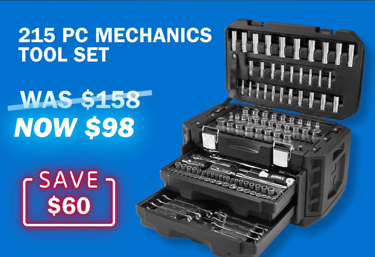 215 PC mechanics Tool Set WAS $158 NOW $98 SAVE $60