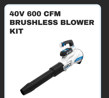 40V 600 CFM Brushless Blower Kit