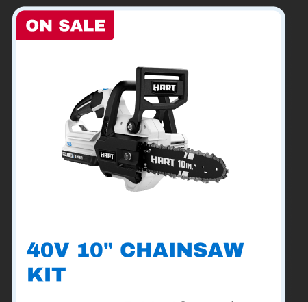 On Sale. 40V 10'' Chainsaw Kit. 